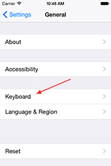 enabling the IOS sMaily keyboard - Mobilutions.eu